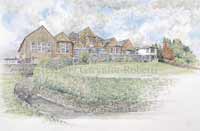 Painting of Aberbargoed Hospital County of Caerphilly,