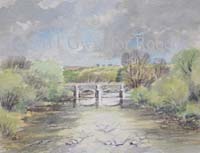 Painting of Canal aqueduct over the river Usk