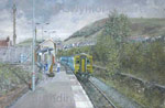 Painting of Bargoed railway station