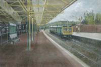 Painting of Caerphilly railway station