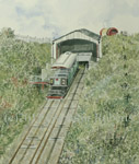 Painting of Cliff railway, Aberystwyth