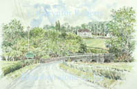 Painting of Draethen stone bridge