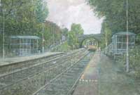 Painting of Gilfach, Fargoed railway station