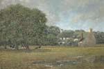 Painting of Gwastad cottages, Caerphilly