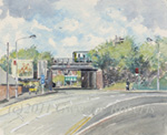 Painting of Llanishen railway bridge, Cardiff