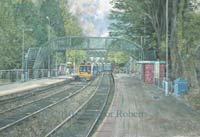 Painting of Hengoed low level and high level stations