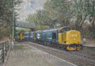Painting of Class 37 Locomotive at Hengoed railway station