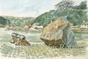 Painting of Fishguard, West Wales
