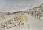 Watercolour painting of newton Bay, Porthcawl