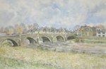 painting of the stone bridge at Usk