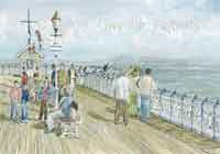 water colour painting of Penarth pier