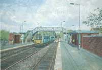 Painting of Pengam railway station