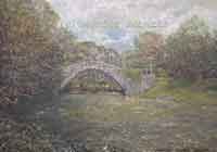 painting of The Works Bridge at Pontygwaith