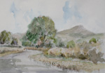 Watercolour sketch of The Brecon Beacons