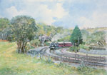 Steam train passing Ystrad Mynach signal box