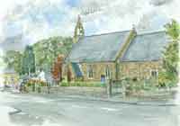 painting of Saint Michaels of all Angels Church, Tongwynlais