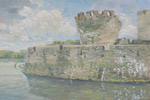 The leaning tower, Caerphilly castle