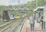 The Queen arring at Ystrad Mynach station on 30 April 2014