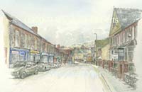 Painting of Thomas street, Trethomas