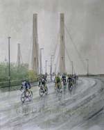 Paintings of Tour of Britain Cycle Race 2017