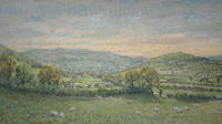 Painting of The Usk Valley from Bwlch