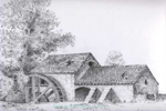 Pencil sketch of Ystrad Mynach mill