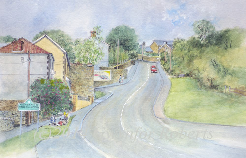 Painting of Bedwellty Road, Aberbargoed