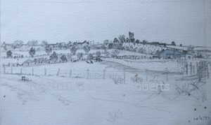 Sketch for Saint Sannan's Church, Bedwellty