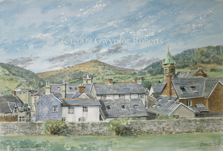 Watercolour painting of Abergavenny