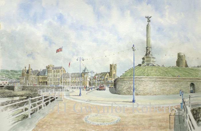 Painting of The War Memorial, Aberystwyth