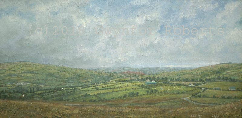 Paintings of Wales. Looking South from Bargoed mountain