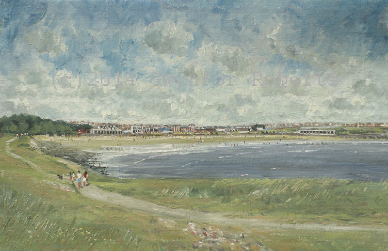 Oil painting of Barry Island from Friars Point