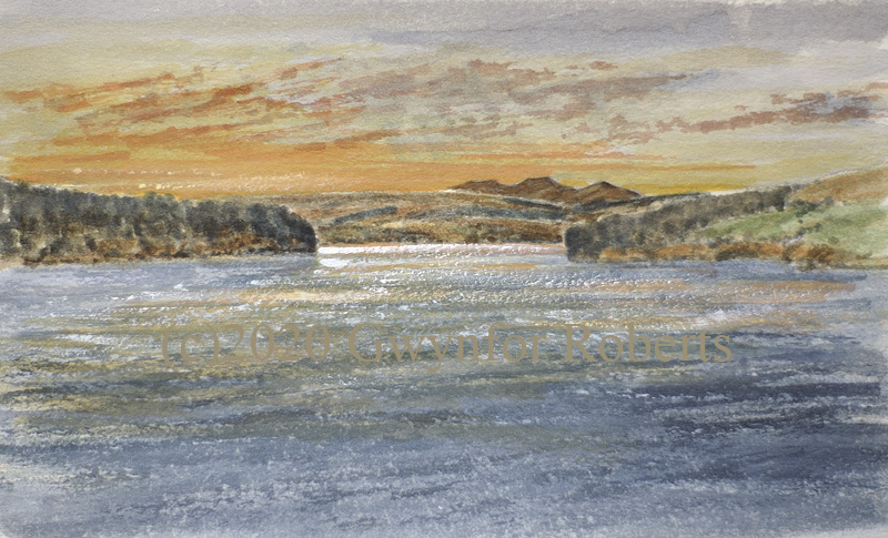 The Brecon Beacons from Pontsticill reservoir.