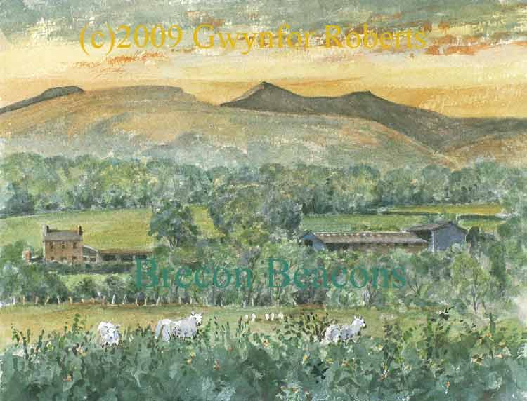 Paintings of Wales. Painting of The Brecon Beacons
