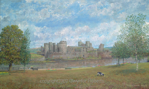 Painting of Caerphilly Castle