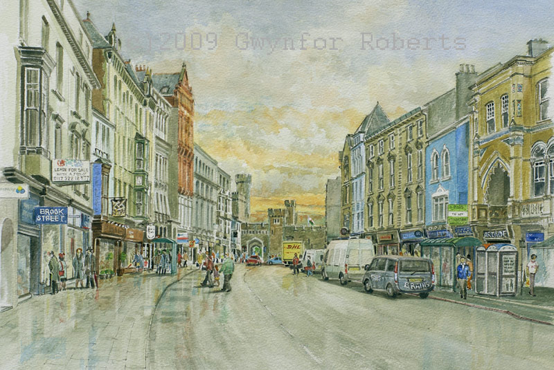 Paintings of Wales. High Street, Cardiff