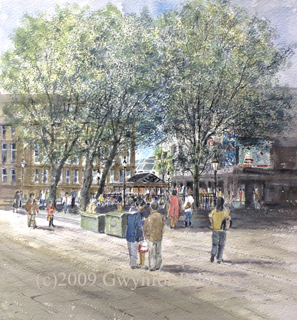 Painting of The Hayes, Cardiff