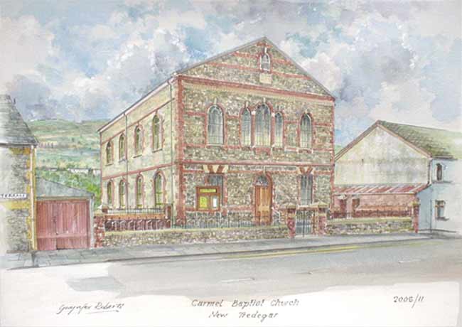 Painting of Carmel Baptist Church, New Tredegar