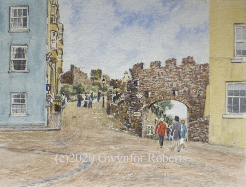 Painting of Castle archway, Tenby, West Wales
