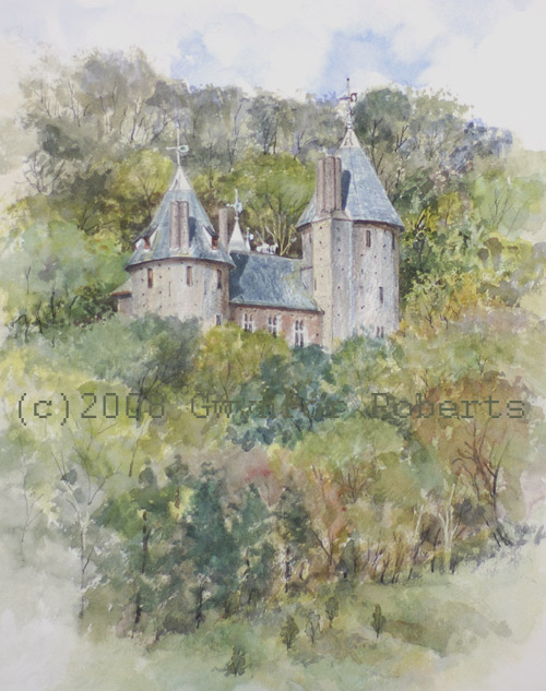 Painting of Wales. Painting of Castle Coch,Cardiff