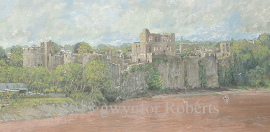 Painting of Chepstow Castle by Welsh Artist, Gwynfor Roberts