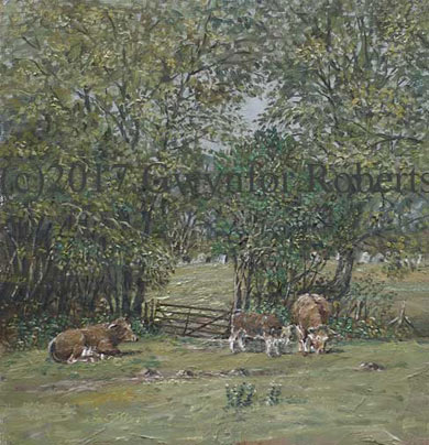 painting-of-cwmdu-lane-maesycwmmer