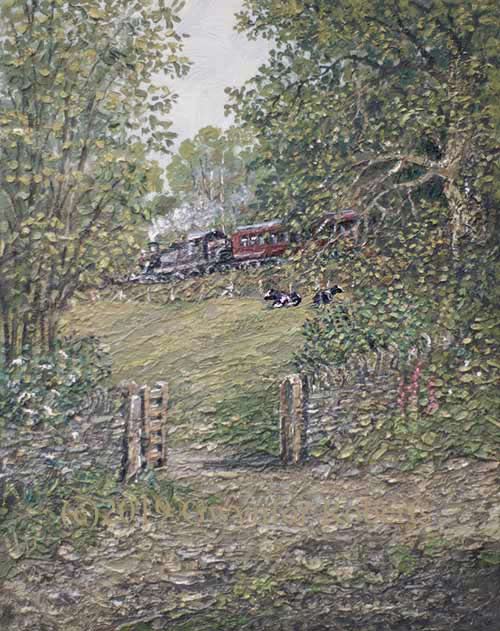 Cwmdu lane, Maesycwmmer with Brecon to Newport steam train
