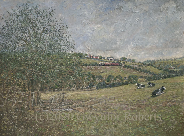 Painting of Cwmdu farm, Maesycwmmer