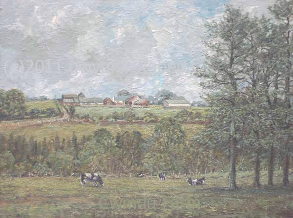 Welsh Landscape paintings. Cwmdu farm, Maesycwmmer