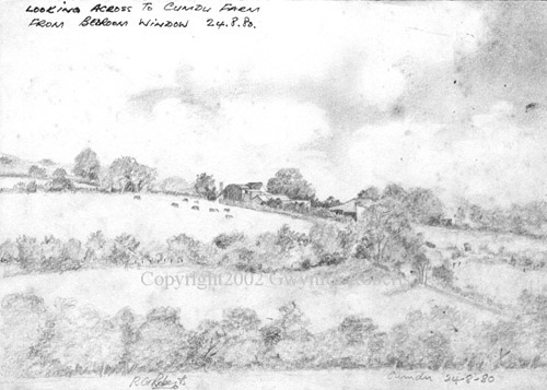 Pencil sketch, Cwmdu lane, Maesycwmmer