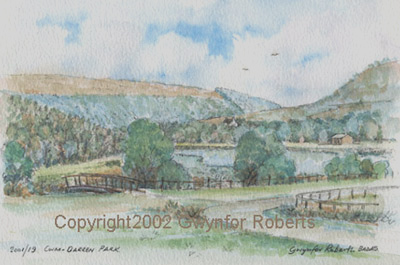 Painting of Darren park, Deri, County of Caerphilly