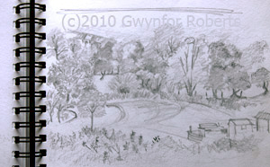 Painting of Ynysybwl, Rhondda Cynon Taf, South Wales