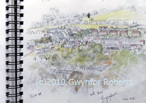 Painting of Ynysybwl, Rhondda Cynon Taf, South Wales