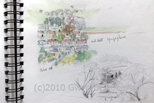 Painting of Ynysybwl, Rhondda Cynon Taf, South Wales